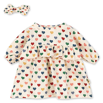 Robe pour Poupée - Coeur Coloré