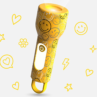 Lampe Torche Glowy Smiley World - Jaune