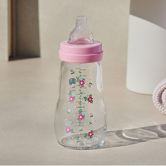 Biberon Verre Colors of Nature Rose - 260 ml