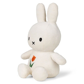 Lapin Miffy Brodé Blanc Cassé Tulipe - Petit 