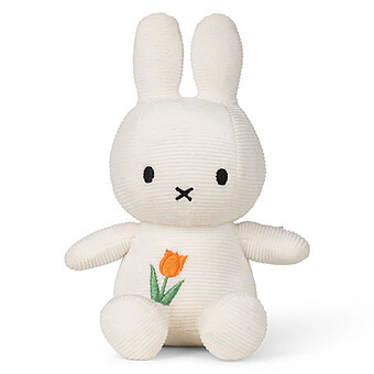 Lapin Miffy Brodé Blanc Cassé Tulipe - Petit 
