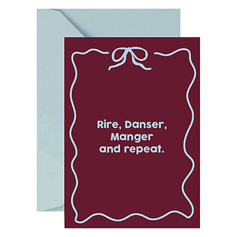 Carte Rire, Danser, Manger and repeat