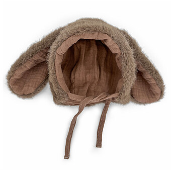 Bonnet Warmy Bunny Plushy Moka - 3/6 Mois