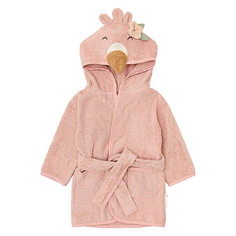 Peignoir Safari Friends Flamant Rose - 1/3 Ans