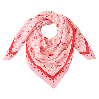 Foulard Adulte - Amour Fou Rose Rouge