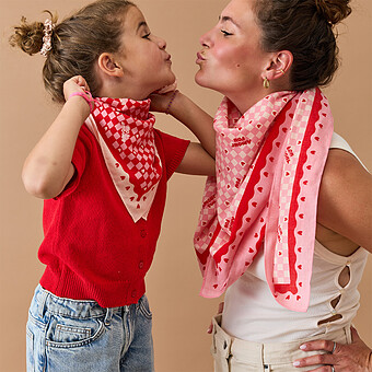 Foulard Adulte - Amour Fou Rose Rouge