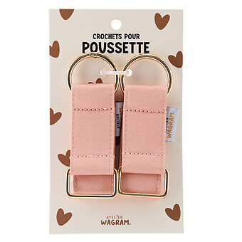 Crochets pour Poussette - Vieux Rose