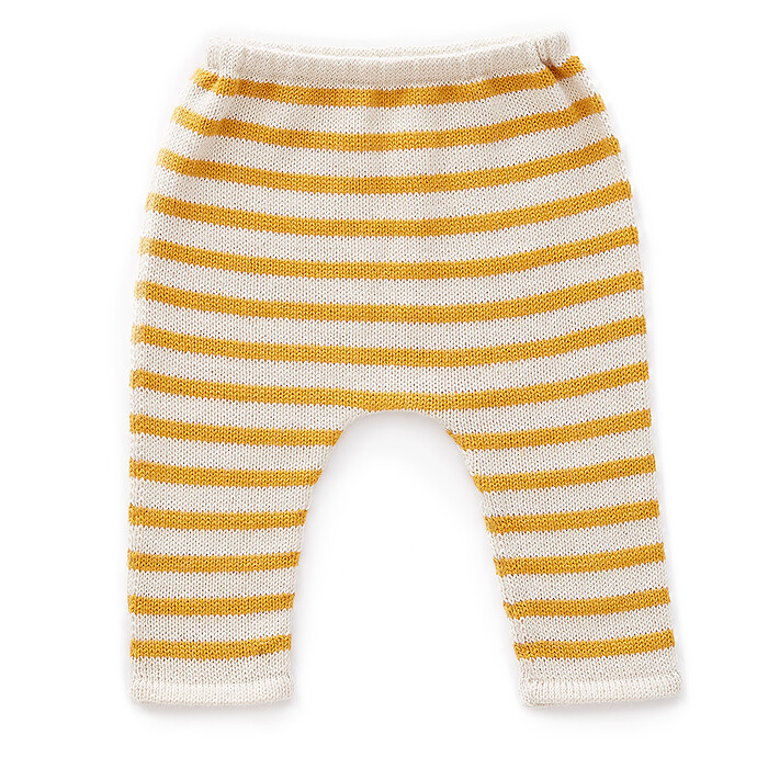 Pantalon à Rayures Blanc et Mimosa - 12 Mois Oeuf NYC