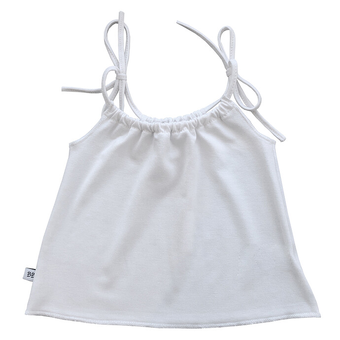 Débardeur Fines Bretelles Blanc - 6 Mois BAMBOOM