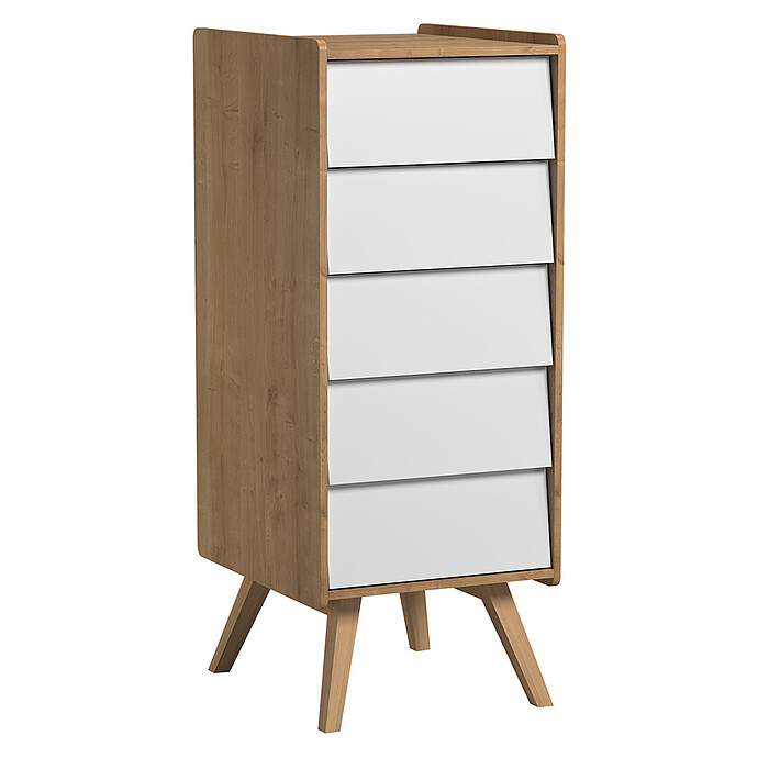 Chiffonnier Vintage - Chêne et Blanc Vox Meubles