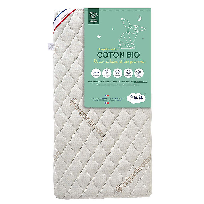Matelas Mon P'tit Matelas Coton Bio - 70 x 140 cm P'tit Lit