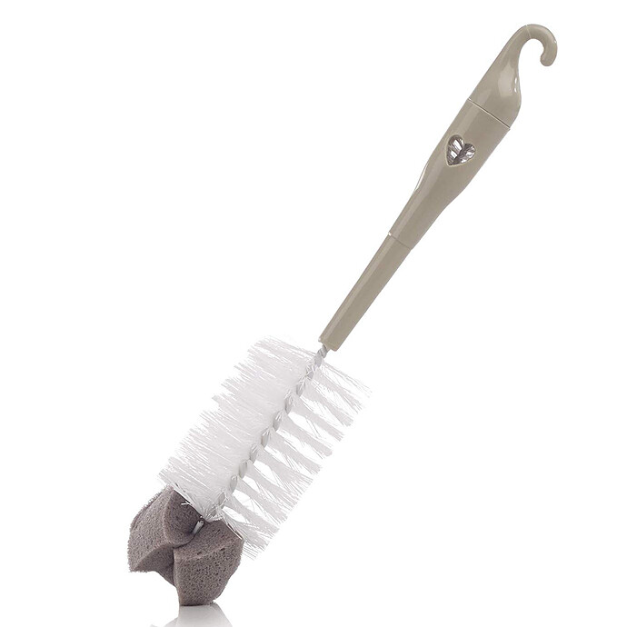 Goupillon Double Usage Brosse et Eponge - Beige Jané