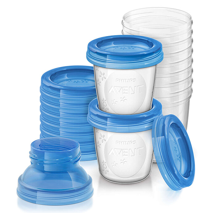 10 Pots de Conservation pour Lait Maternel SCF618/10 Philips Avent