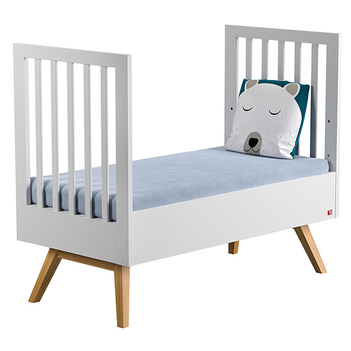 Lit Bébé Evolutif Nature Blanc - 70 x 140 cm Vox Meubles