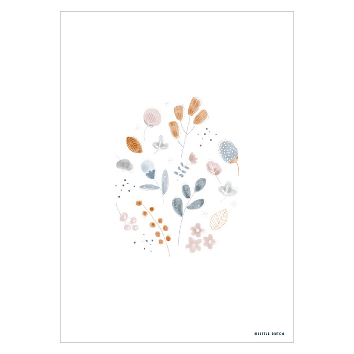 Affiche Réversible Spring Flowers - 42 x 32 cm Little Dutch