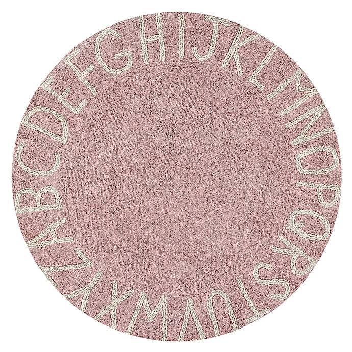 Tapis Lavable ABC Rose et Blanc - Ø 150 cm Lorena Canals