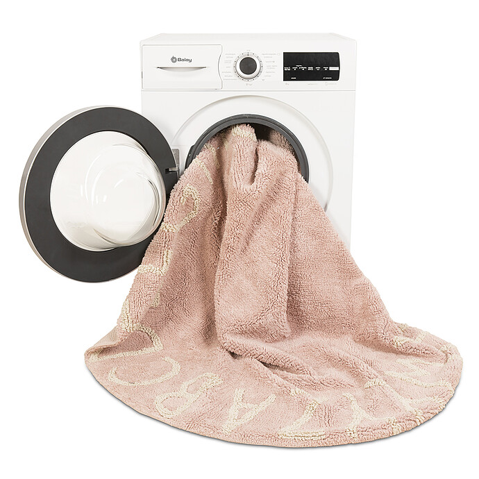 Achat Tapis Lavable ABC Rose et Blanc - Ø 150 cm