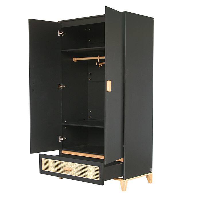 Armoire 2 Portes en Rotin Nami - Onyx Théo