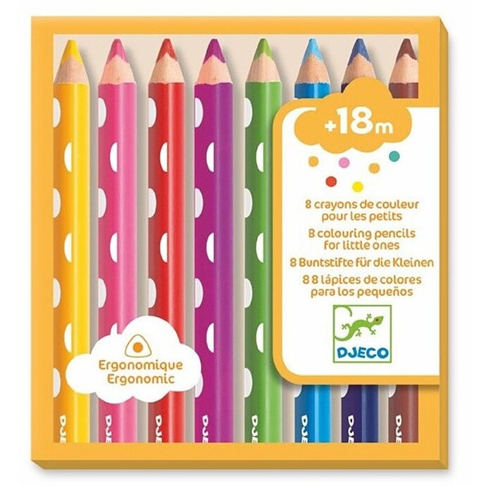 Lot de 8 Crayons de Couleurs pour les Petits Djeco