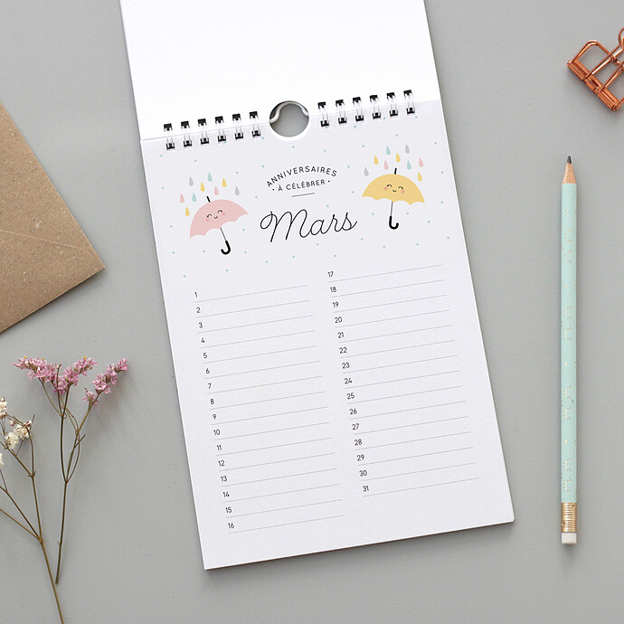 Avis Calendrier des Anniversaires - 21 x 15 cm