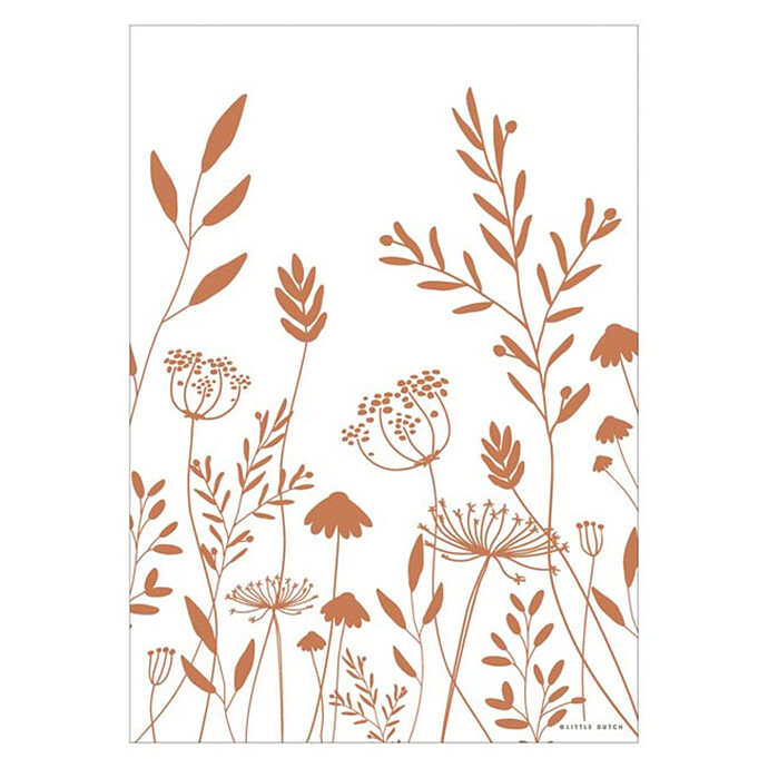 Affiche Réversible Wild Flowers Rust - 42 x 29,7 cm Little Dutch