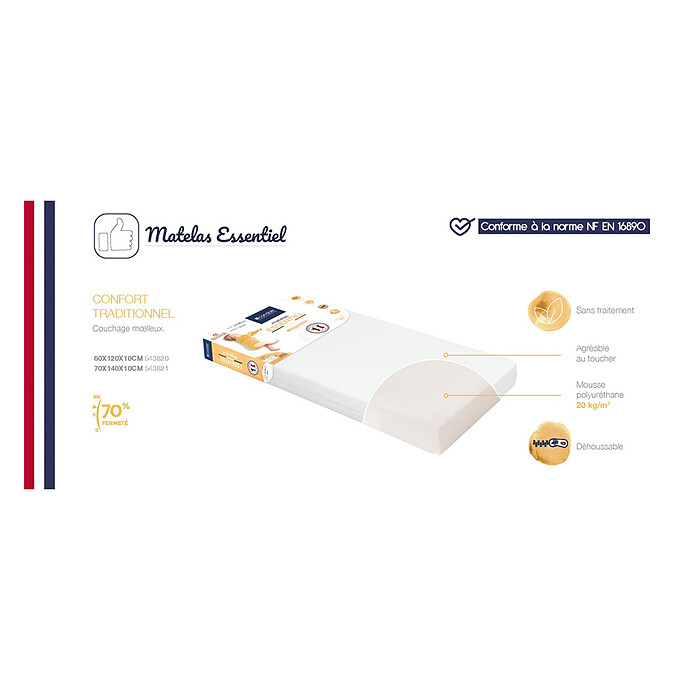 Matelas Essentiel - 60 x 120 cm Candide