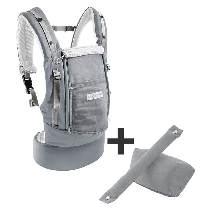 Porte-bébé PhysioCarrier et Booster Pack - Gris Love Radius
