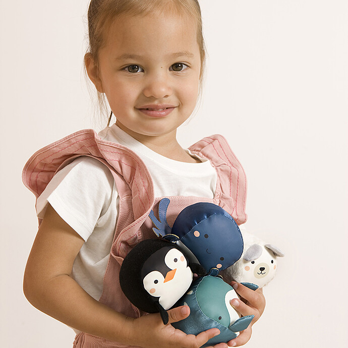 Set de 4 Balles Doudou Les Dooballs - Océan Little Big Friends