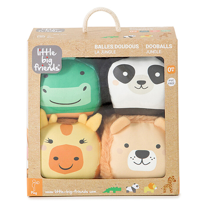 Achat Set de 4 Balles Doudou Les Dooballs - Jungle