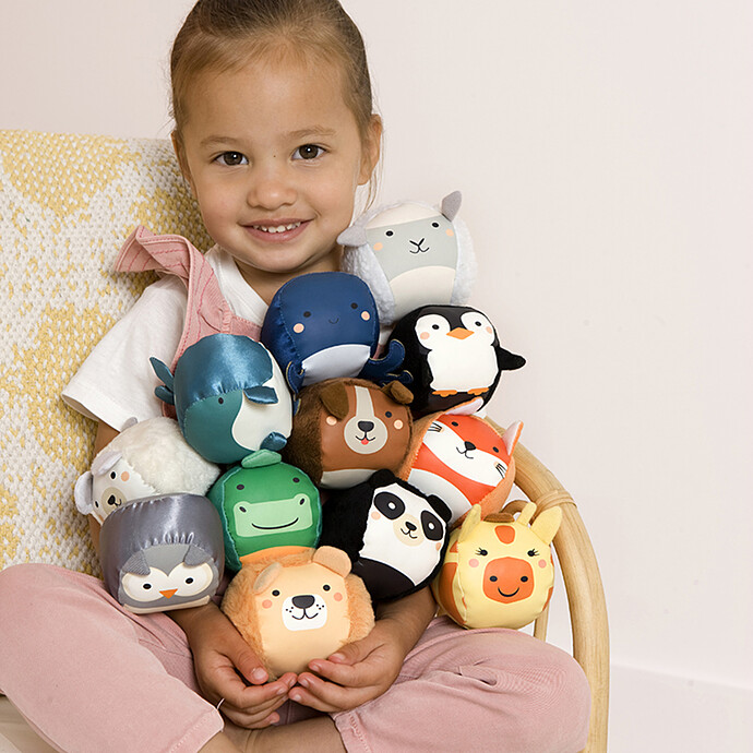 Set de 4 Balles Doudou Les Dooballs - Jungle Little Big Friends