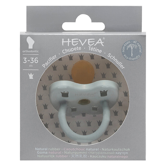 Tétine Physiologique Couronnes Gorgeous Grey - 3/36 Mois HEVEA