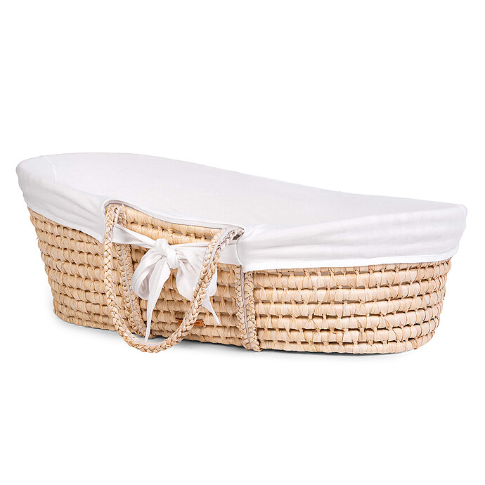 Panier Moise Matelas et Habillage - Jersey Ecru Childhome