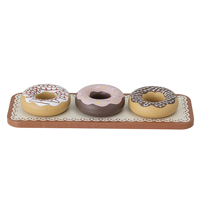 Lot de 3 Donuts en Bois et Plateau Bloomingville