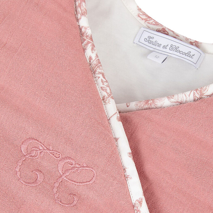 Gigoteuse Toile de Jouy Rose - 6/18 Mois Tartine et Chocolat