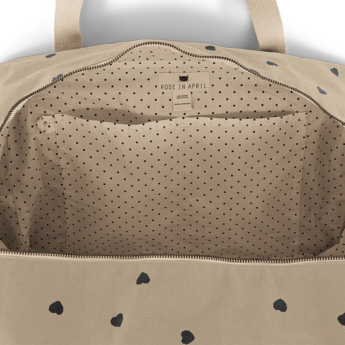 Sac à Langer Raphael - Sable Coeurs Noirs (Rose in April) - Image 3