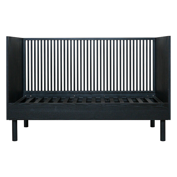 Lit Bébé Evolutif Hai No Ki Black Ash - 70 x 140 cm Quax
