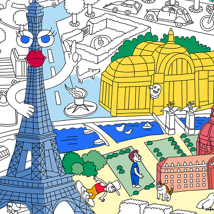 Poster à Colorier - Paris Omy