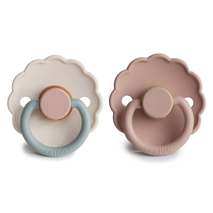 Lot de 2 Tétines Daisy Bloom Caoutchouc Blush & Cotton Candy - 0/6 Mois Frigg