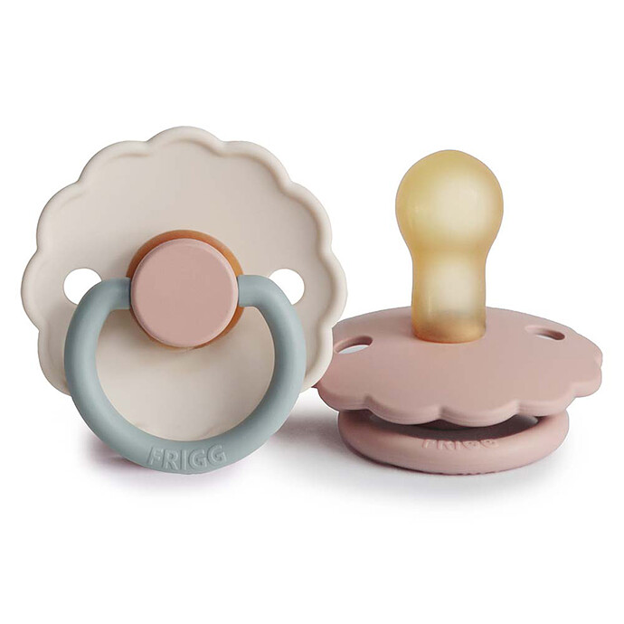 Lot de 2 Tétines Daisy Bloom Caoutchouc Blush & Cotton Candy - 0/6 Mois Frigg