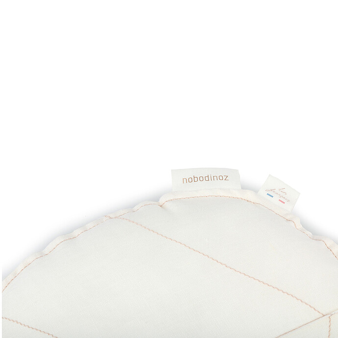 Coussin Feuille Lin Français - Off White Nobodinoz