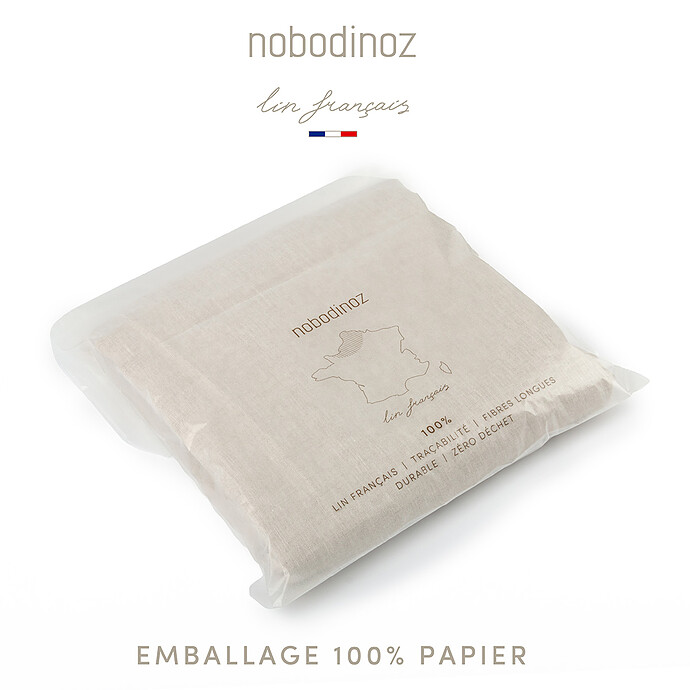 Achat Coussin Feuille Lin Français - Greige