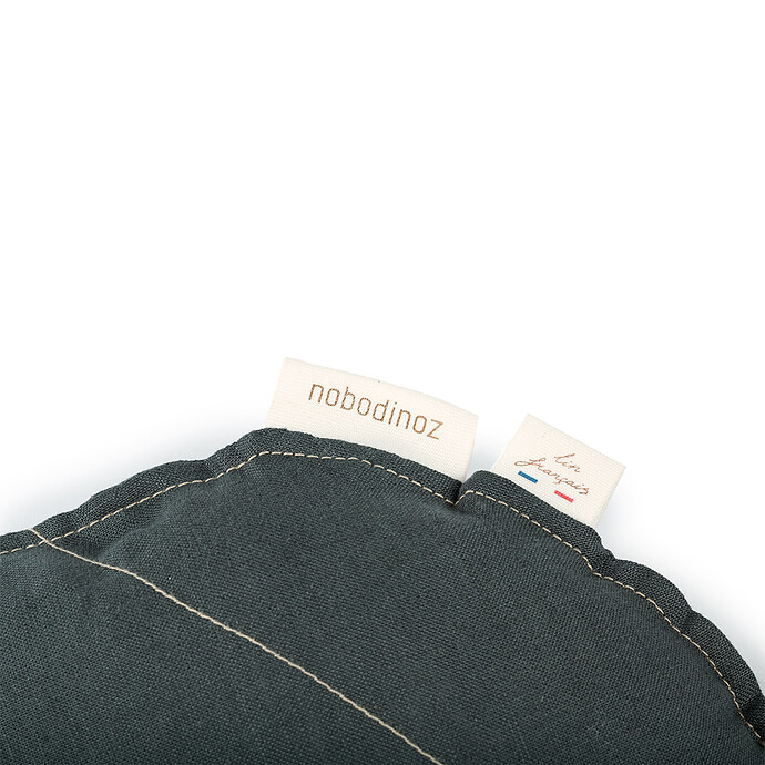 Coussin Feuille Lin Français - Green Blue Nobodinoz