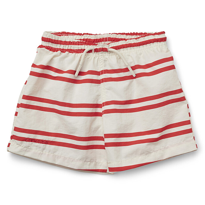 Short de Bain Duke Stripes Crème de la Crème Apple Red - 18/24 Mois Liewood