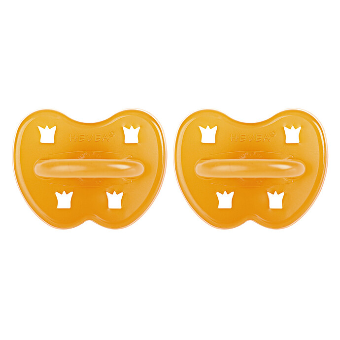Lot de 2 Tétines Ronde Couronnes Natural - 3/36 Mois HEVEA