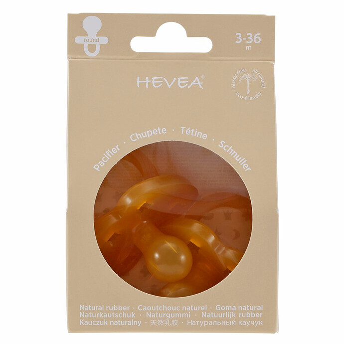 Lot de 2 Tétines Ronde Couronnes Natural - 3/36 Mois HEVEA