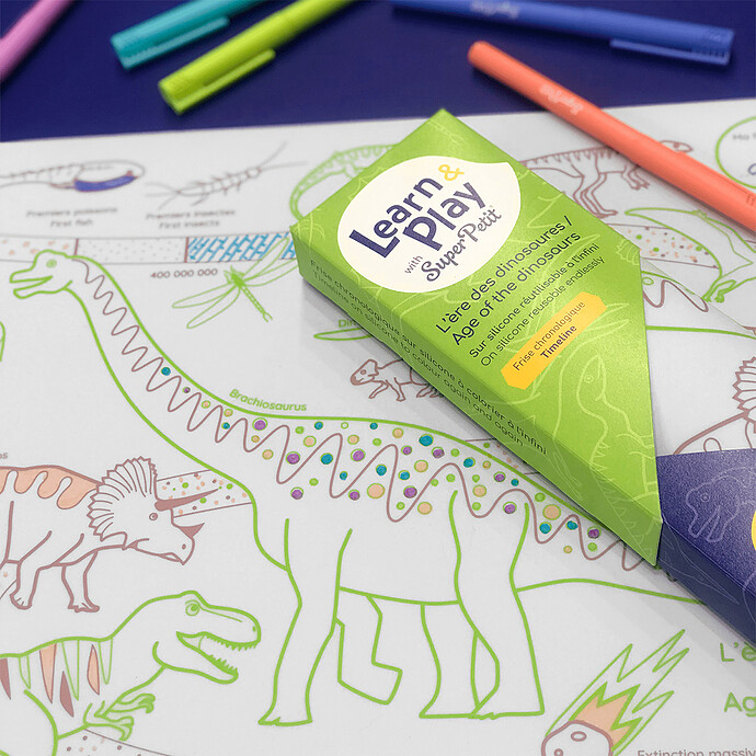 Avis Frise Chronologique L'Ere des Dinosaures à Colorier et son Feutre