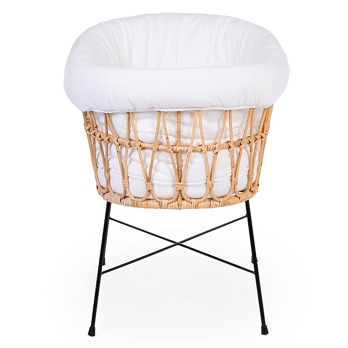 Achat Berceau en Rotin Matelas et Habillage - Jersey Ecru