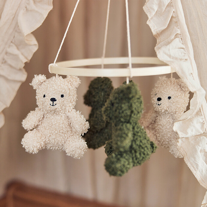 Mobile Teddy Bear - Leaf Green & Naturel Jollein