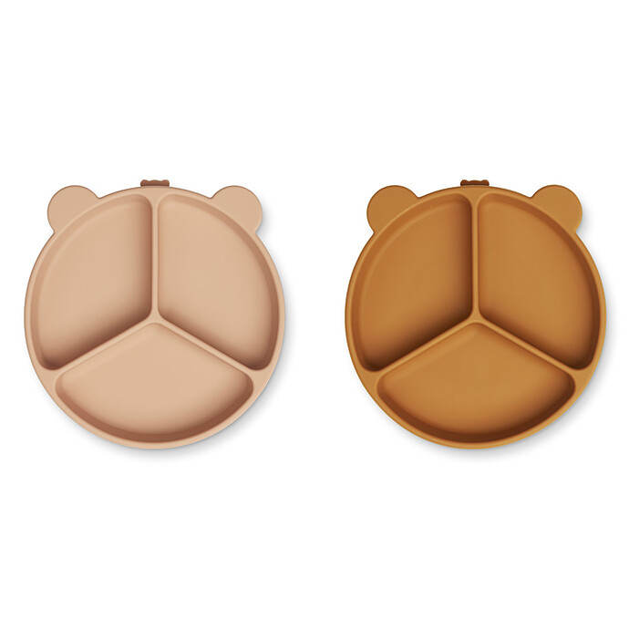 Lot de 2 Assiettes Compartimentées Stacy - Mustard Tuscany Rose Mix Liewood