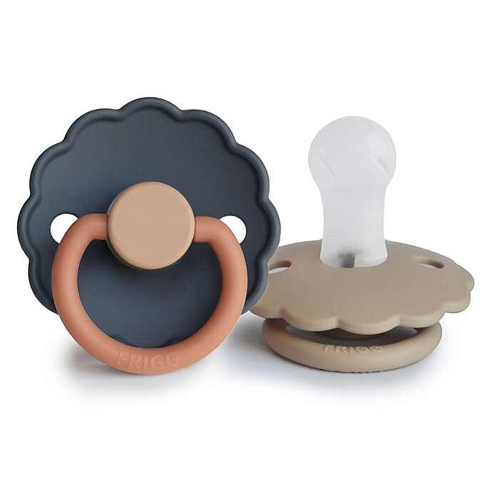 Lot de 2 Tétines Daisy Bloom Silicone Aurora & Croissant - 0/6 Mois Frigg